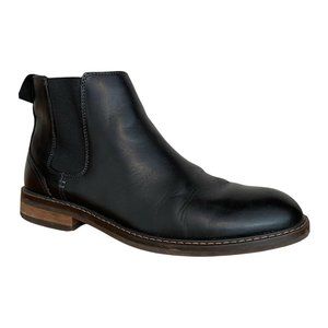 Vionic Men's Kingsley Chelsea Boots Black Leather Sz 9 Slip On Comfort Shoe